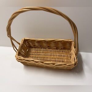 Easter Spring woven rectangular basket 14”Lx16”Hx7”W